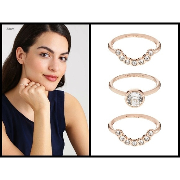 💕TED BAKER💕 Crystal Stacking Ring Light Blue - Picture 4 of 8